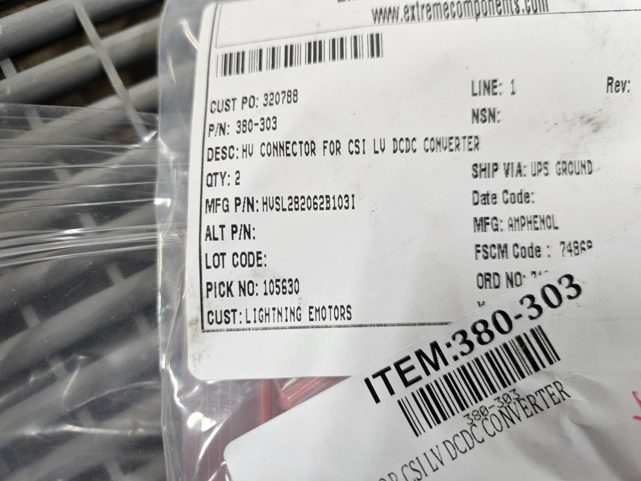 New Amphenol HVSL282062B103I High Voltage 2 Pole Power Connector Kit - New - Image 3