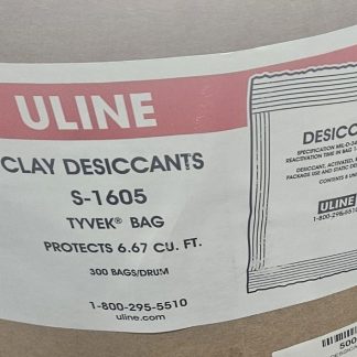 New Sealed Uline S-1605 Clay Desiccant Drum 300 Bags Protects 6.67 ft^3 / Bag - New