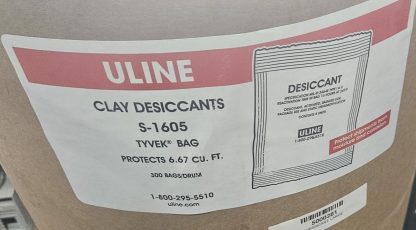 New Sealed Uline S-1605 Clay Desiccant Drum 300 Bags Protects 6.67 ft^3 / Bag - New