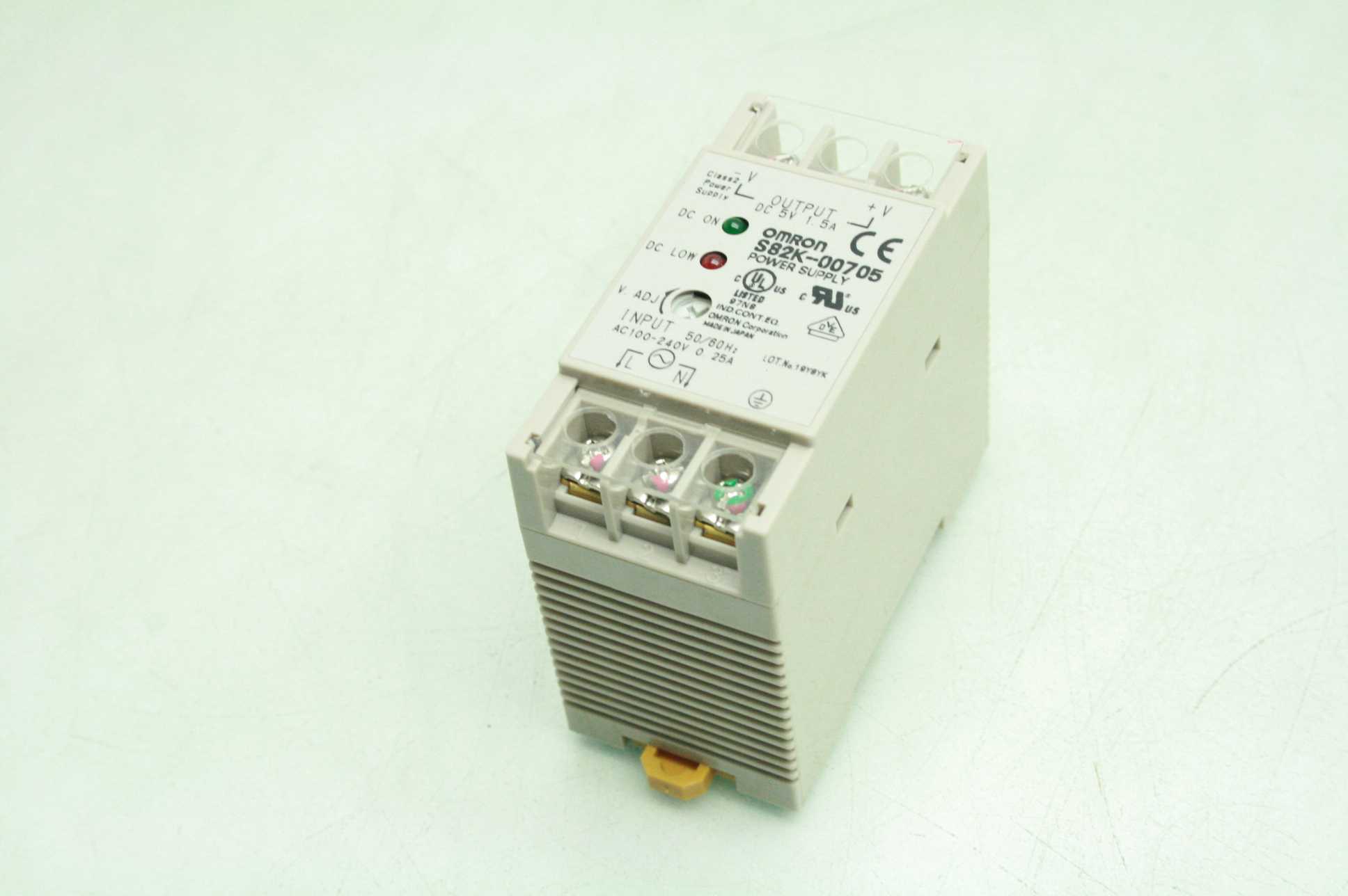 Omron S82K-00705 5VDC Power Supply / Class 2 / 1.5 A, 20W Output - Used - Image 9