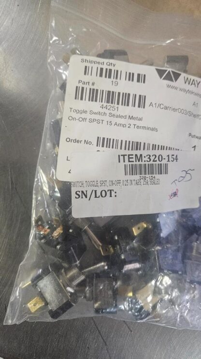 (Qty 25) New Carling 2FA53-78 TABS On-Off SPST Toggle Switch 250V AC / 15A - New - Image 7