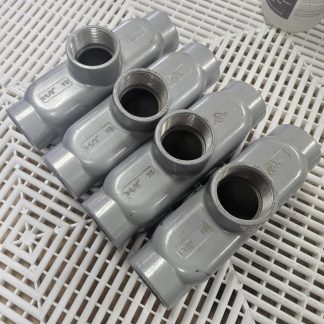 (Qty 4) SCI / Thomas and Betts TB55 1-1/2" Tee Aluminum Conduit Body - Used