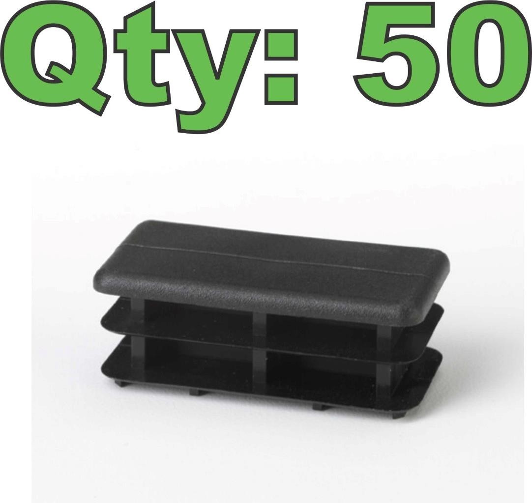 (Qty 50) Rodon P-32-U64 Rectangular Tubing End Cap 2" x 1" - New