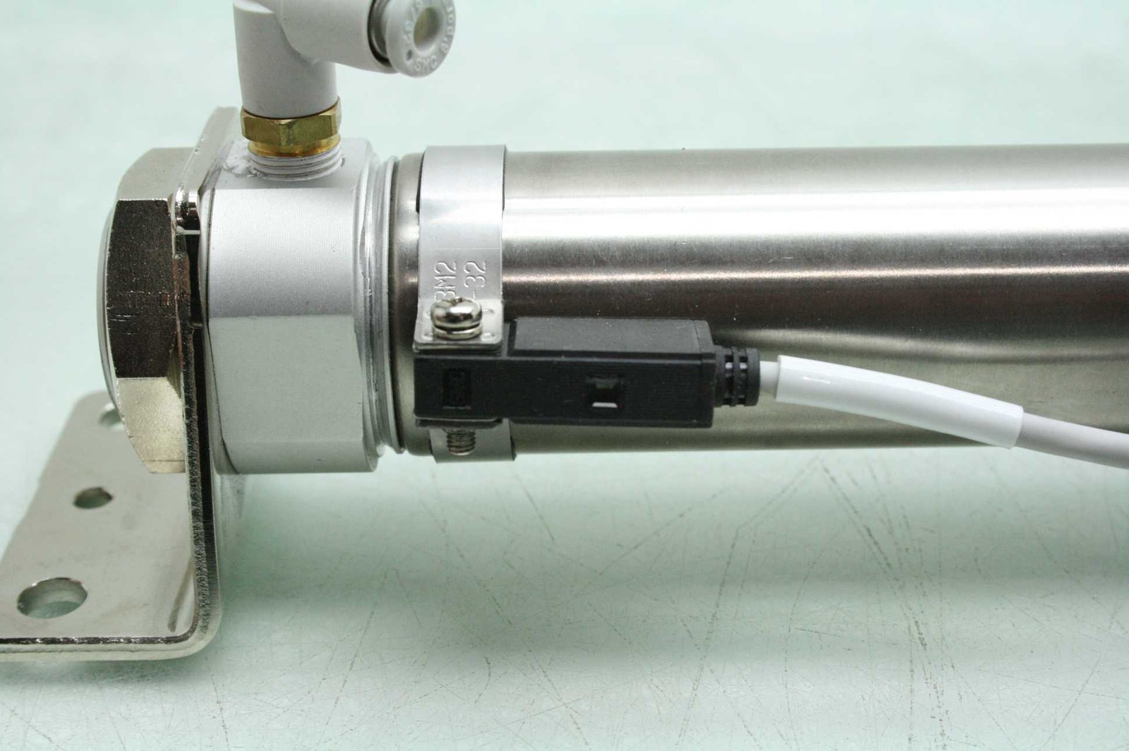 SMC CDLM2L32-200-E Air Cylinder, Fine Lock, Mounted Auto Switches - Used - Image 5