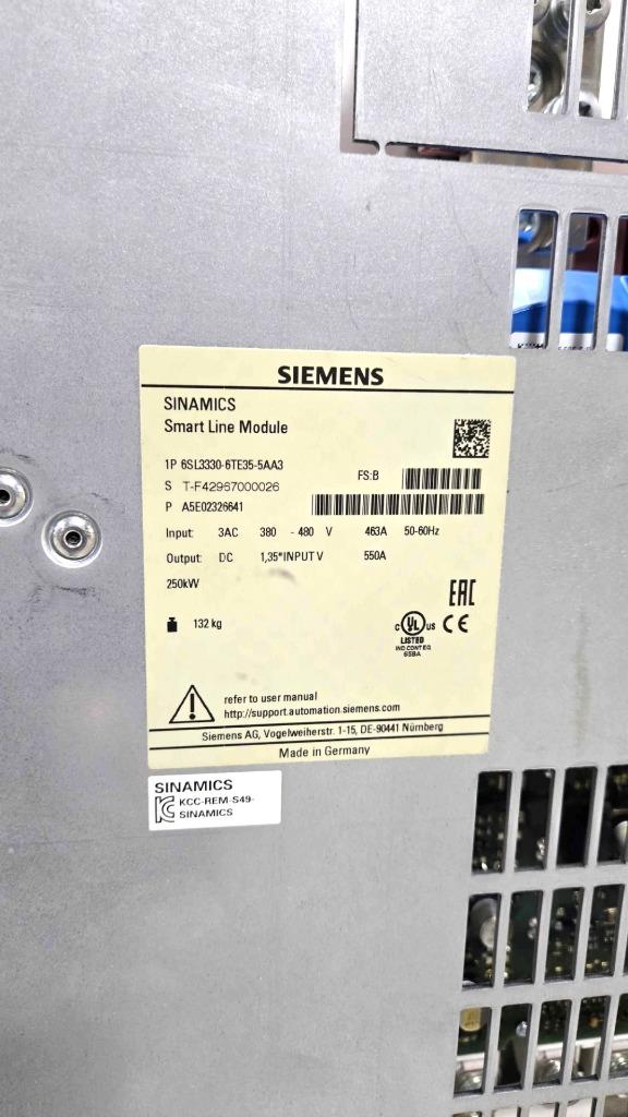 Siemens 6SL3330-6TE35-5AA3 S120 Smart Line Module Servo Rectifier 550A, 335HP - Used - Image 17