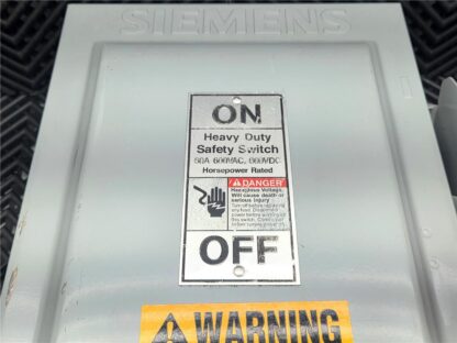Siemens HNF362 Non-Fusible Heavy Duty Safety Switch 600V AC / 600V DC Max, 60A - Used - Image 10