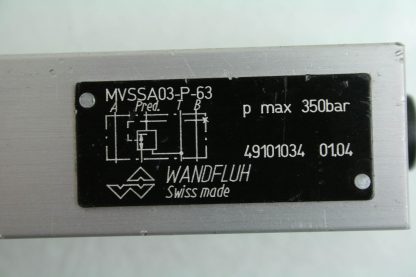 Wandfluh MVSSA03 P 63 Hydraulic Throttling Valve Manifold Mount Used 181829590523 3