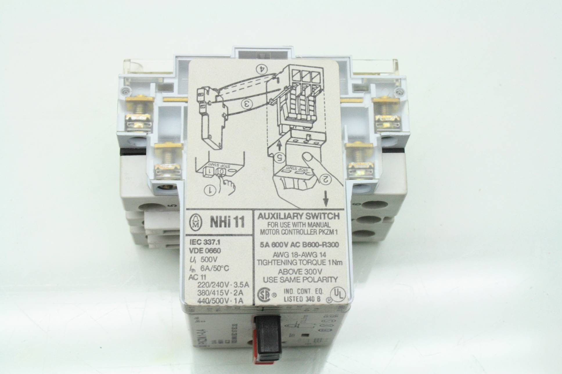 2 Klockner-Moeller PKZM1-1,6 / PKZM1-0,4 Motor Protector NHi11 Auxiliary Contact - Used - Image 14