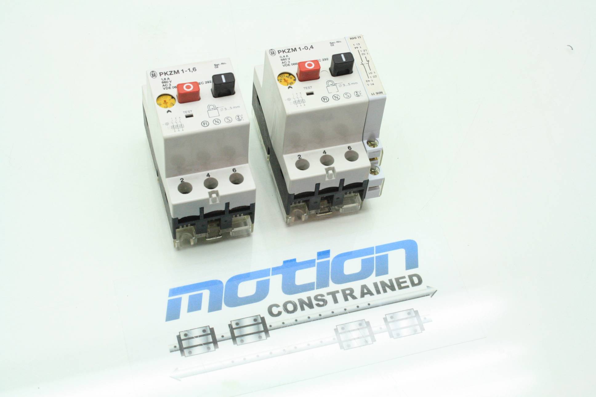 2 Klockner-Moeller PKZM1-1,6 / PKZM1-0,4 Motor Protector NHi11 Auxiliary Contact - Used - Image 10
