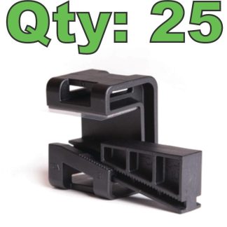 (25) HellermanTyton 151-01566 Panel Mount Wedge Clip Zip Tie Base - New