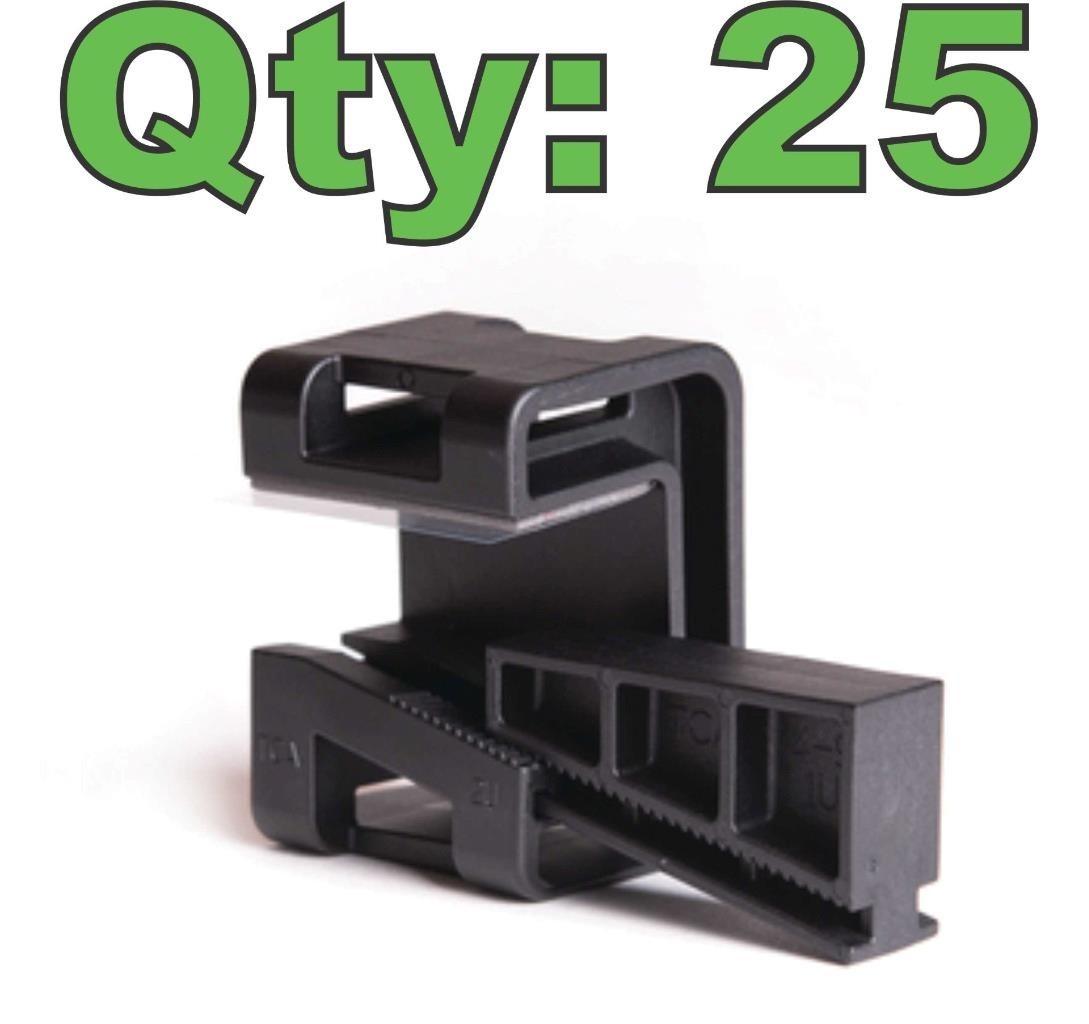 (25) HellermanTyton 151-01566 Panel Mount Wedge Clip Zip Tie Base - New