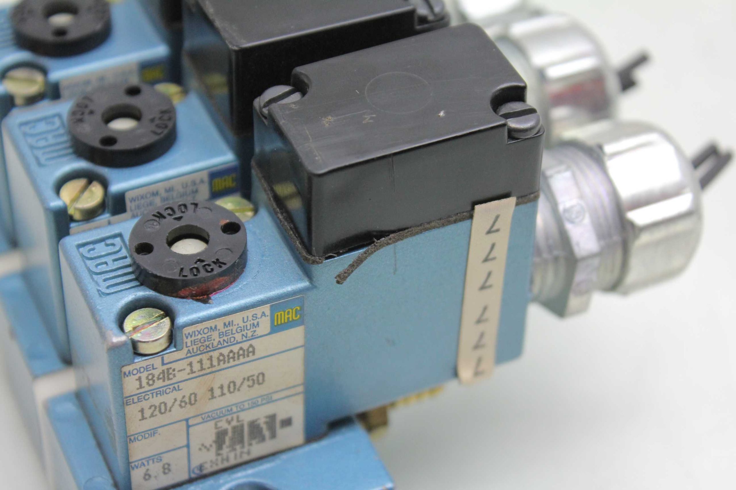 3 MAC 184B-111AAAA Single Acting Solenoid Pneumatic Valves 120V AC Coil 1/8" NPT - Used - Image 23