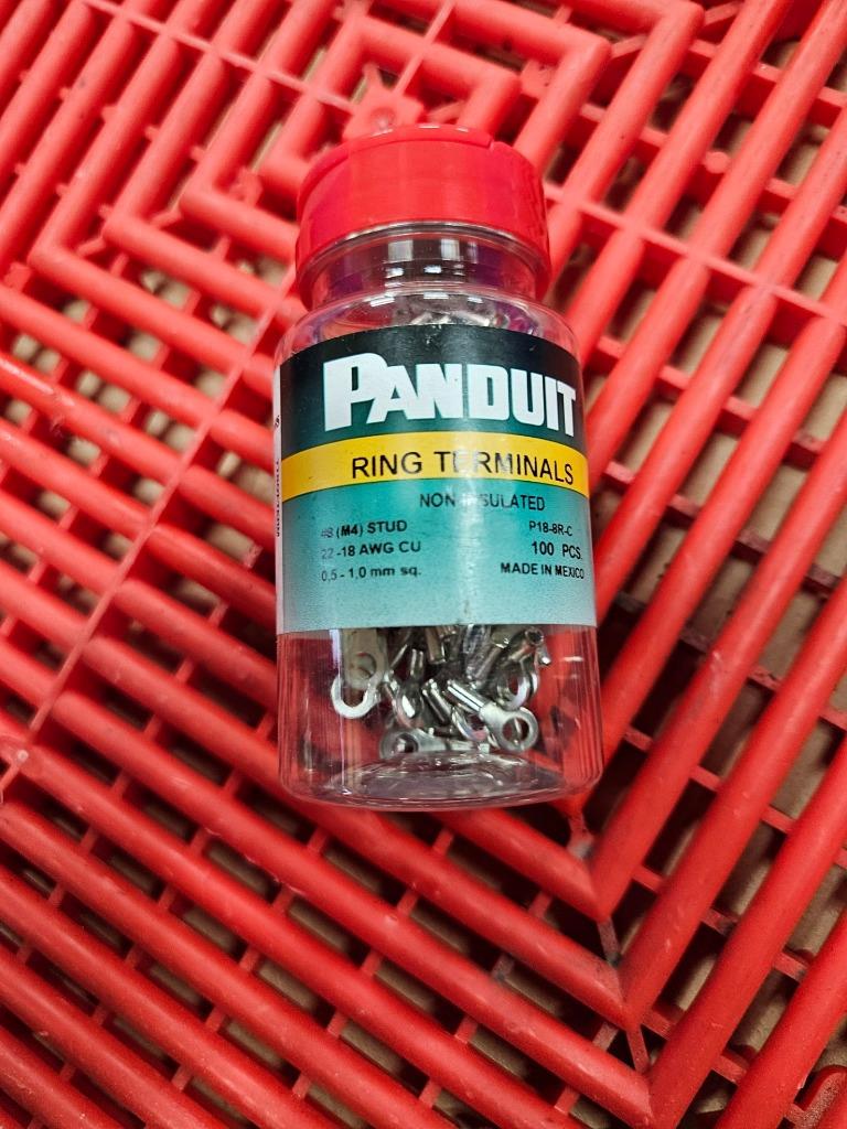 (330) New Panduit P18-8R-C Ring Terminals #8 Stud x 22-18 AWG Non-Insulated - New - Image 12