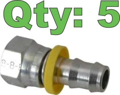 (5) Parker 30682-8-8 Push-Lok FJ-08 x -08 1/2" Hose Barb Female x JIC Swivel - New