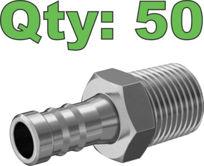 (50) McMaster 5357K42 Aluminum Hose Barb Fitting 1/2" NPT x 1/2" Hose Barb - New - Image 8