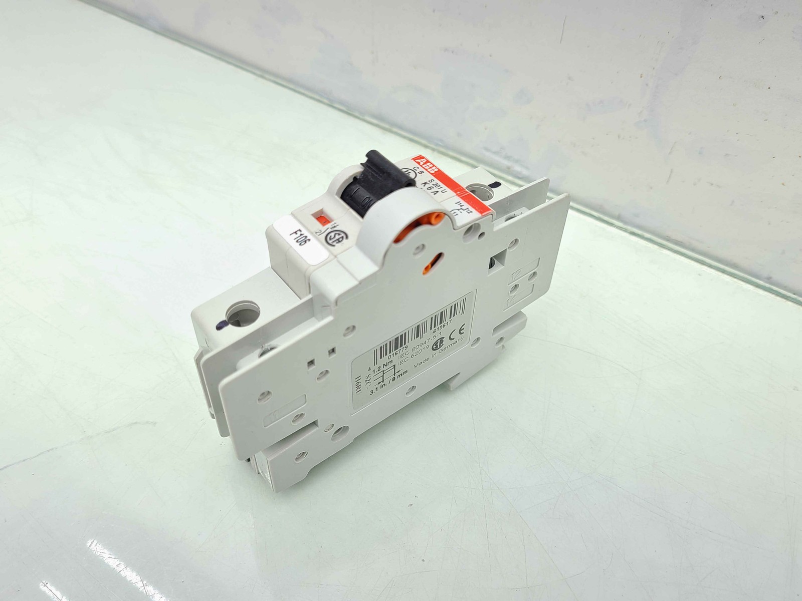 ABB S-201-U-K6A 1-Pole Circuit Breaker 240V S201U-K6 w/ S2C-H6RU - Used