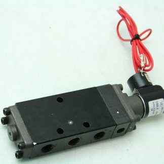 Alkon Corp 375-02-001-37P1 Pneumatic Solenoid Valve 4-Way 1/4" NPT 24V DC Coil - Used