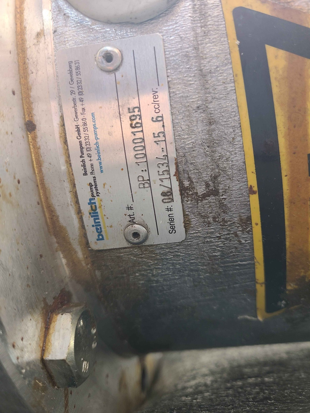 Beinlich BP 10001695 Magnetic Coupling Pump with Lenze MDEMAXX 100-12 Motor ZPD - Used - Image 3