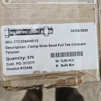 Belmetric CTC25BAND15 25mm x 15mm Wide Constant Tension Hose Clamp (Lot 370) - New