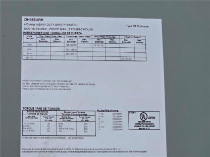 Eaton DH365URK Non-Fusible Heavy Duty Disconnect Switch 600V / 400A - Used - Image 28
