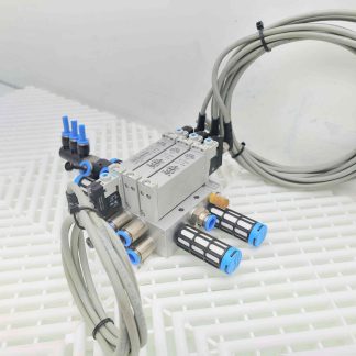 Festo VUVG Valve Manifold 572230 w/ (1) E502 & (2) E602 Solenoid Valves - Used