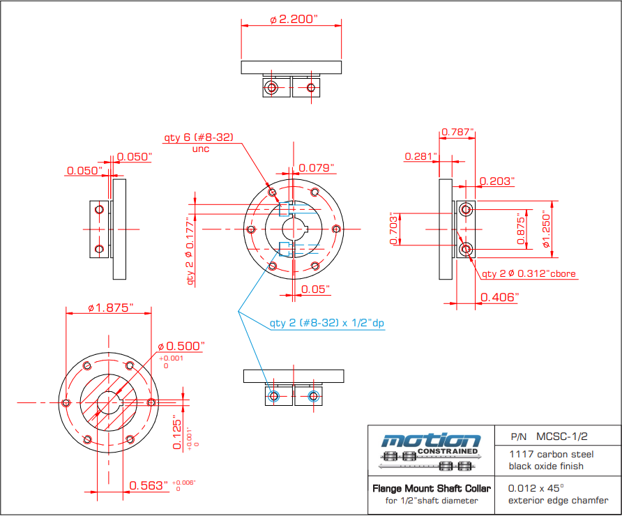 Motion Constrained MCSC Flange / Hub Mount Shaft Collar Couplings - New - Image 18