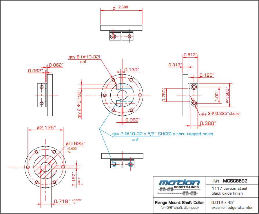 Motion Constrained MCSC Flange / Hub Mount Shaft Collar Couplings - New - Image 19