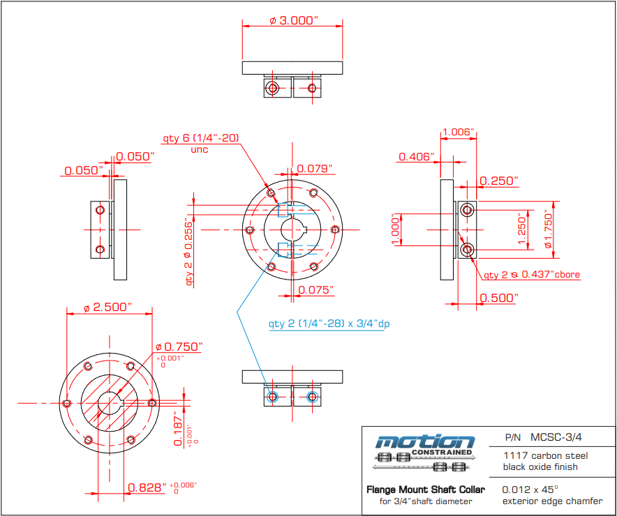Motion Constrained MCSC Flange / Hub Mount Shaft Collar Couplings - New - Image 20