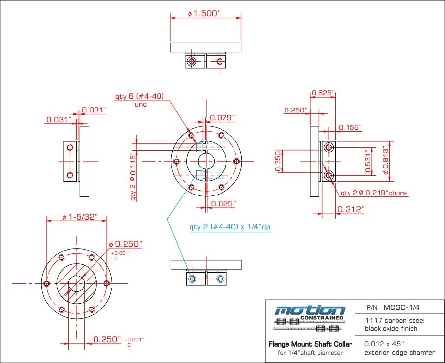 Motion Constrained MCSC Flange / Hub Mount Shaft Collar Couplings - New - Image 4