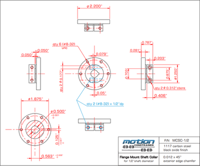 Motion Constrained MCSC Flange / Hub Mount Shaft Collar Couplings - New - Image 6