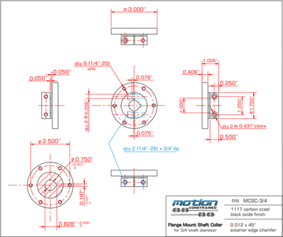 Motion Constrained MCSC Flange / Hub Mount Shaft Collar Couplings - New - Image 8