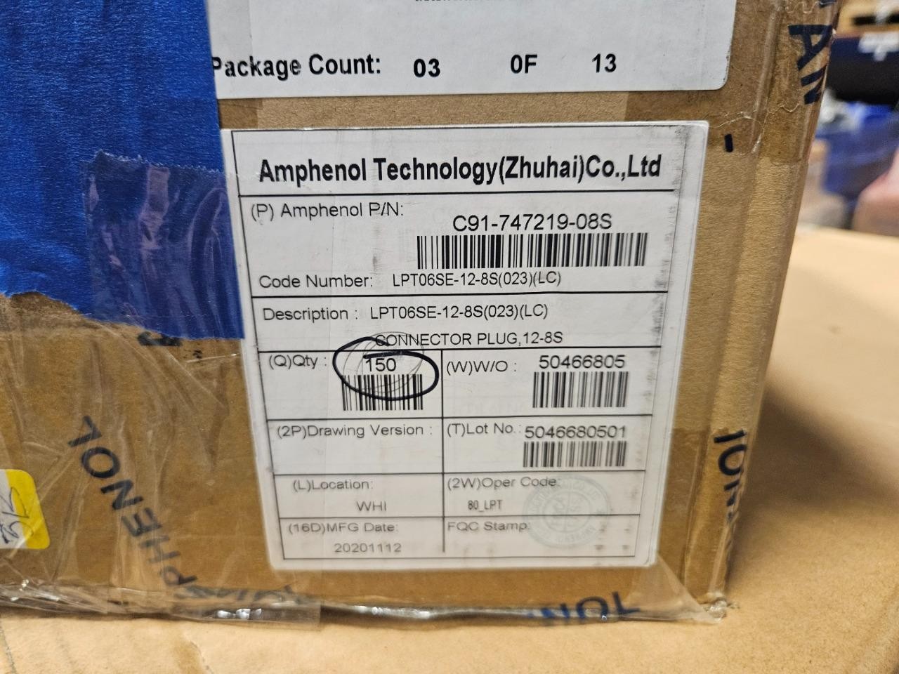 New Amphenol LPT06SE-12-8S Connector Plug C91-747219-08S - New - Image 5