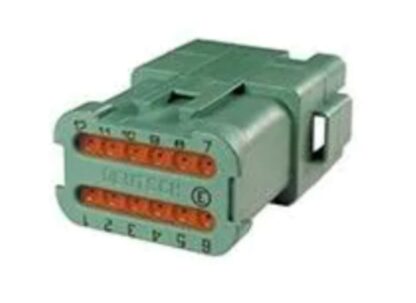 New Deutsch DT04-12PC-CE01 Connector Housing with Endcap / C-Key / 8 Pole - New