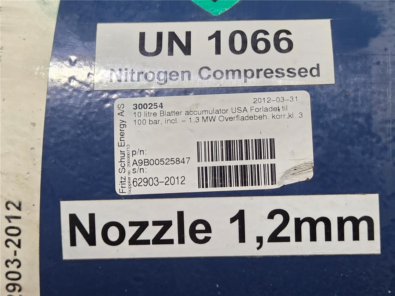 New Olaer IHV10-276/48 Hydraulic Accumulators 10L 276 Bar 4000 PSI A9B00525847 - New other (see details) - Image 8
