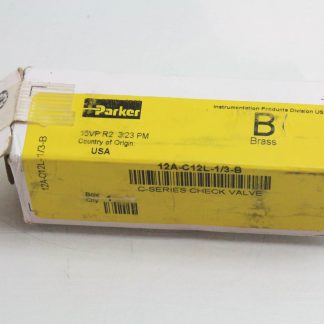 New Parker 12A-C12L-1/3-B Brass Poppet Check Valve 3/4" Tube Fitting 3000 PSI - New