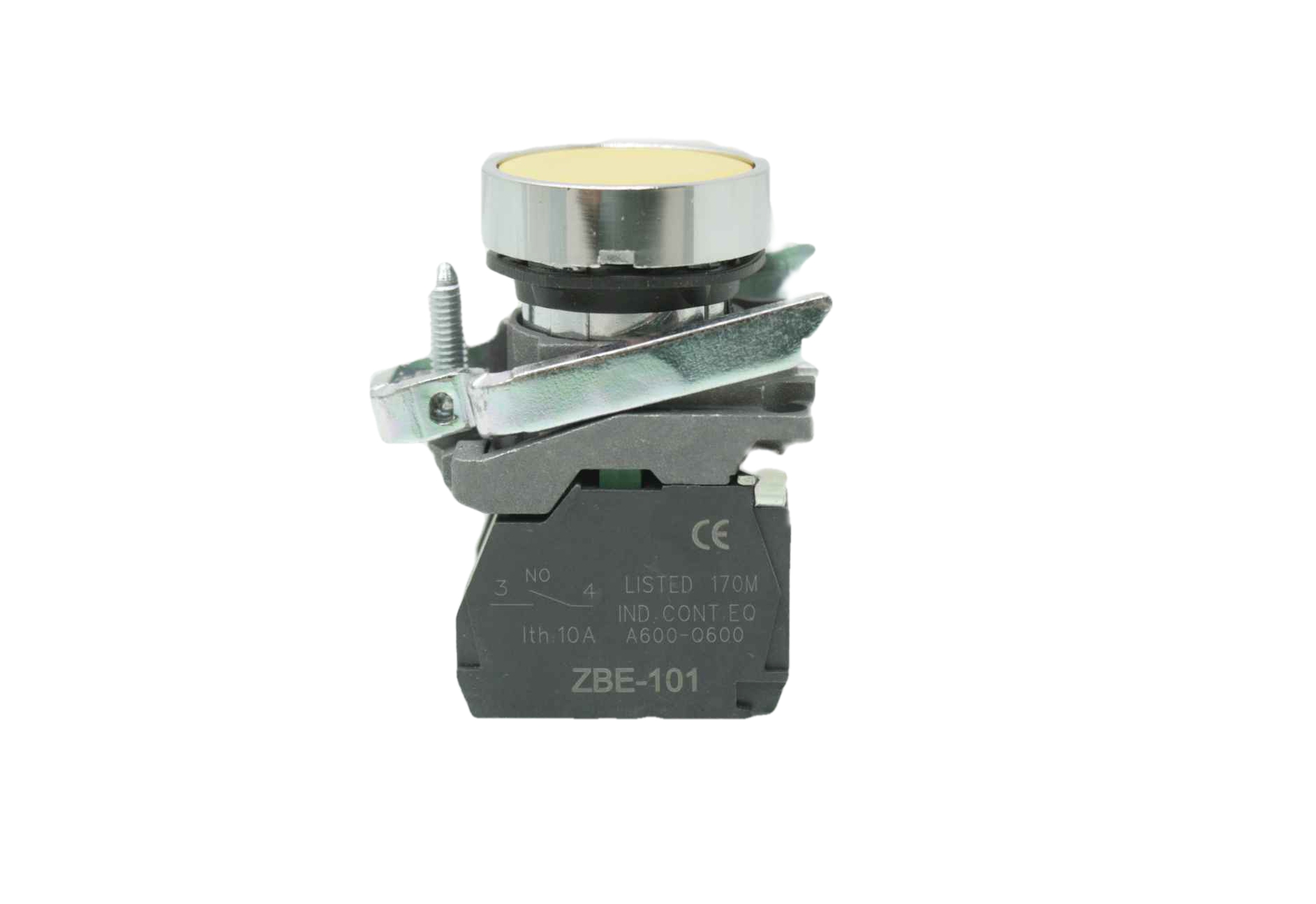 New XB4BA55 22mm Yellow Non Illuminated Push Button Switch - New - Image 7