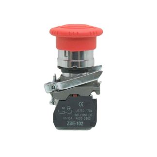 New XB4BS542 Emergency Stop Button, Red Mushroom Twist Release - New