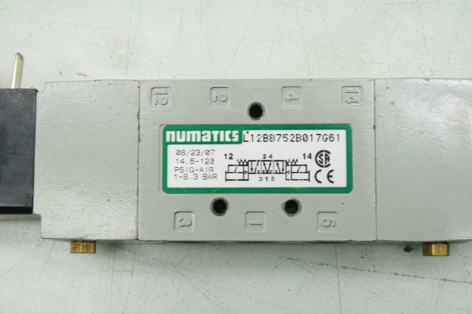 Numatics L12BB752B017G61 Solenoid Air Control Valve / 3 Bar - Used - Image 14