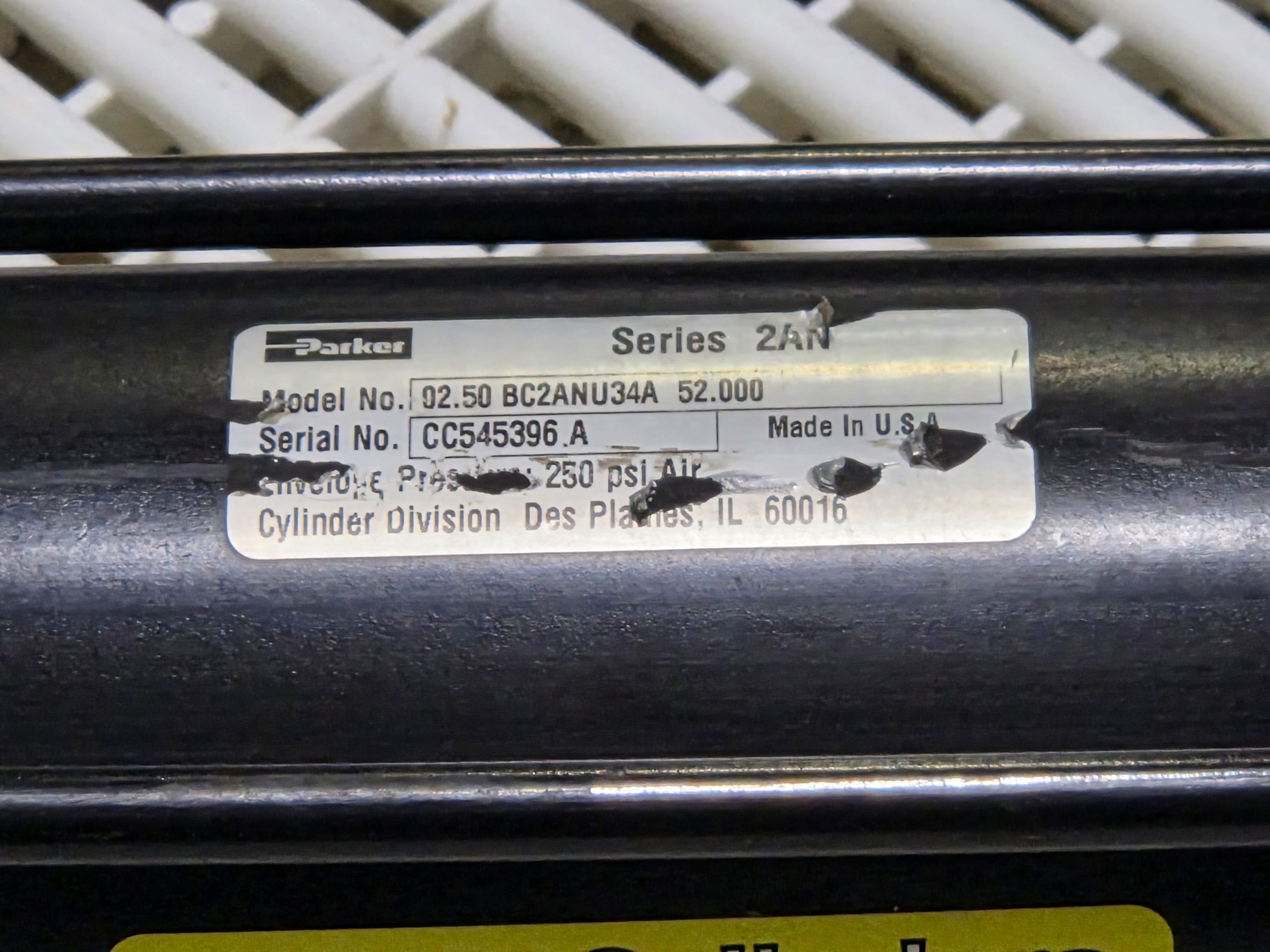 Parker 02.50 BC2ANU34A 52.000 2.5" Bore 52" Stroke Air Cylinder Used - Used - Image 13