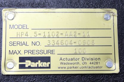 Parker HP4.5-1102-AA2-11 Rotary Pnuematic Actuator HP Series 4,500 in-lbs Torque - Used - Image 27