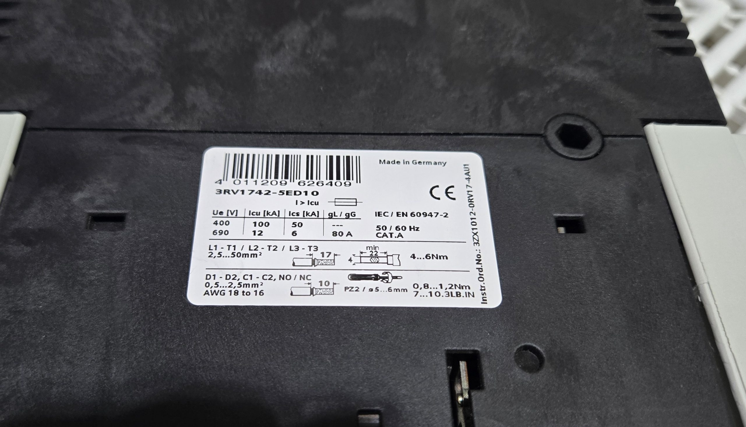 Siemens 3RV1742-5ED10 30A 3-Pole 600 VAC Motor Circuit Breaker Used - Used - Image 13