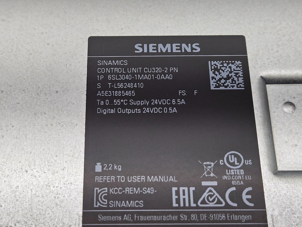 Siemens 6SL3040-1MA01-0AA0 Sinamics Control Unit CU320-2 PN Module - Used - Image 8