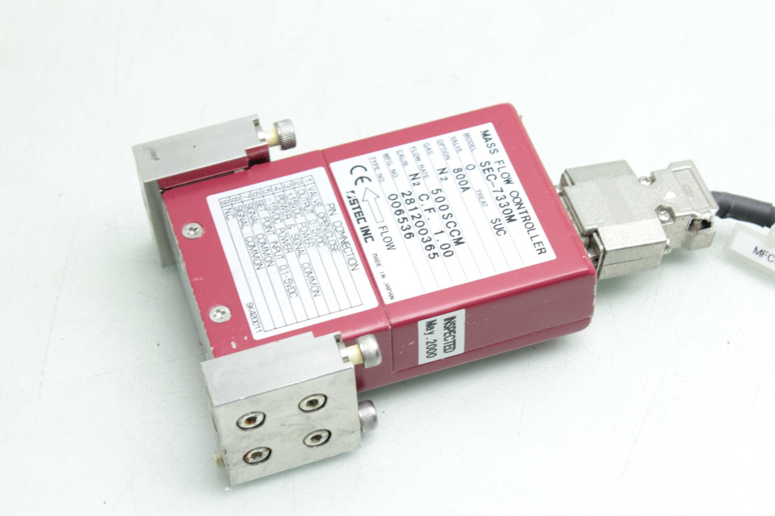Stec SEF-7330 Mass Flow Controller / 500SCCM Flow Rate / for N2 Nitrogen - Used - Image 12