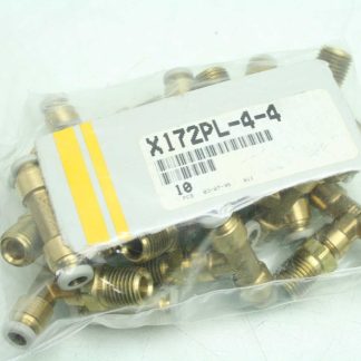 14 New Parker W172PL-4-4 Push-to-Connect Brass Tee Pipe Fittings / Prestolock - New