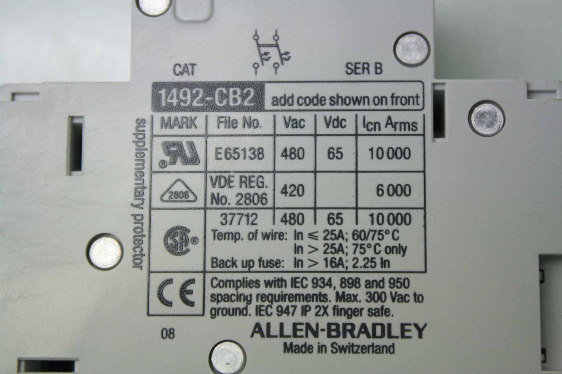 2 Allen-Bradley 1492-CB2-G400 Circuit Breakers 2 Pole 40 Amps 1492CB2G400 - Used - Image 11