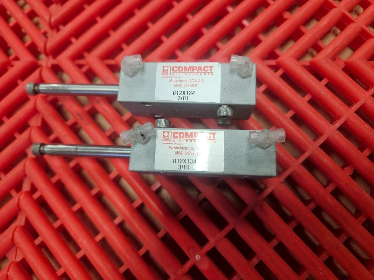 2 Compact B12X134 Compact Air Cylinders 12mm Bore x 45mm Stroke - Used
