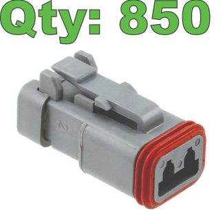 (850) New Deutsch DT06-2S-E003 Connector Housing with Endcap - New