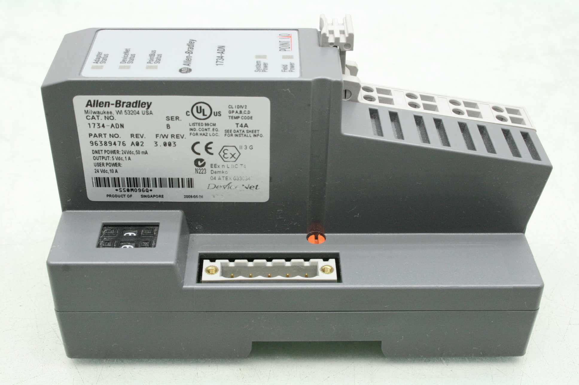 Allen Bradley Point I/O 1734-ADN DeviceNet Adapter, 24VDC, DIN Mount - Used - Image 8