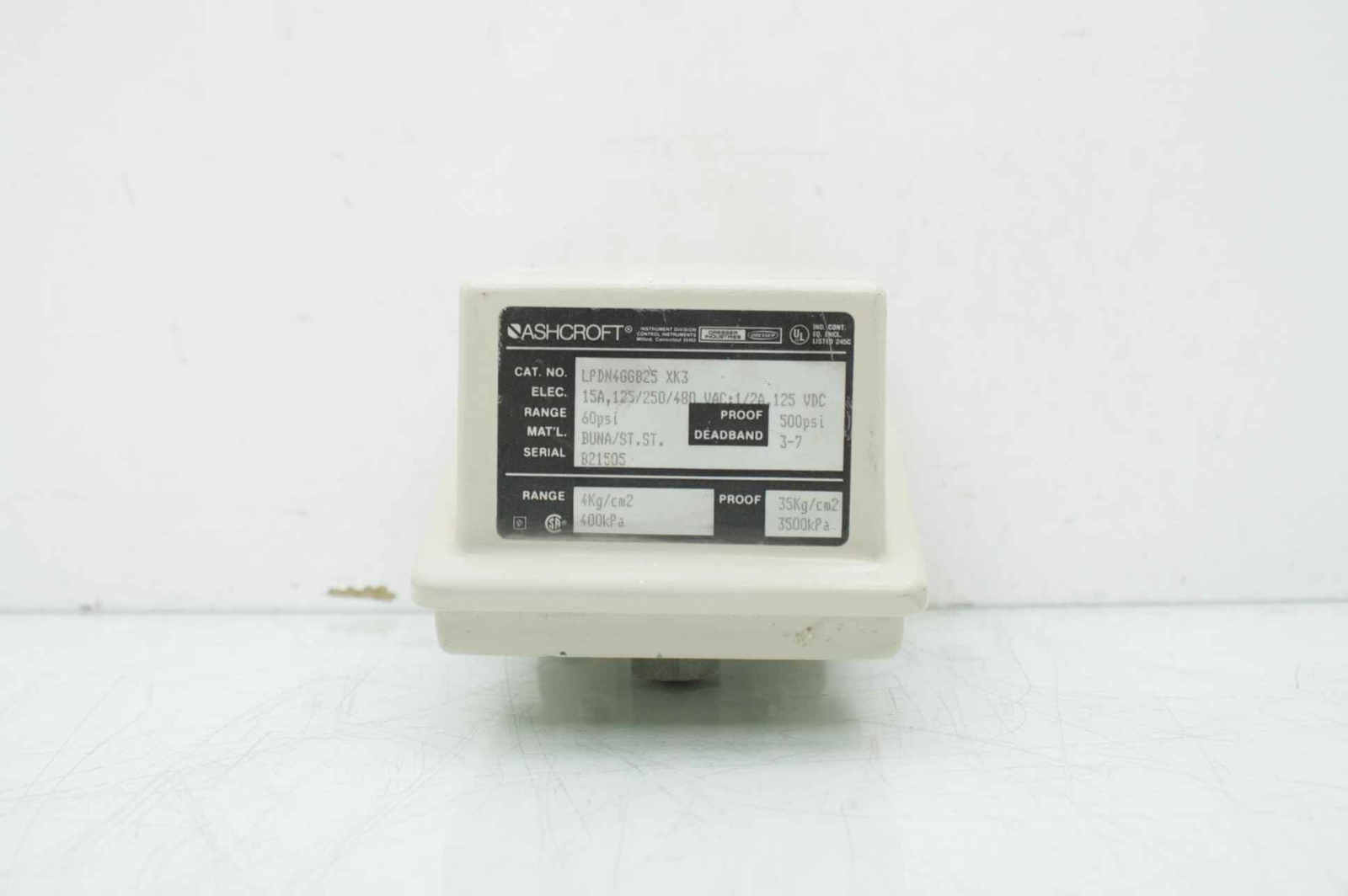 AshCroft Dresser LPDN4GGB25 XK3 60 PSI Pressure Switch Transmitter - Used - Image 3