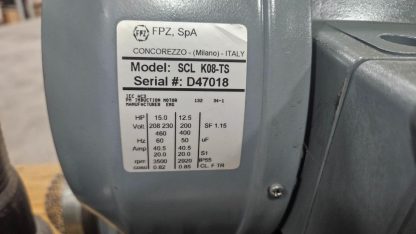 FPZ SCL K08-TS Regenerative Blower 15 HP / 715 CFM - Used - Image 18